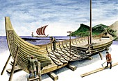 Viking longship,artwork