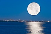 Moonrise over Vancouver harbour
