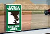 Severe weather shelter area sign