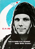 Yuri Gagarin,souvenir postcard