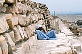 Worker resting at a pyramid site,Egypt