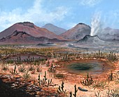 Late Devonian landscape,artwork