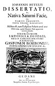 Dissertatio de Nativa Saturni Facie,1656