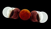 Total lunar eclipse,montage image
