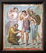 Battle wounds of Aeneas,Roman fresco