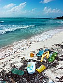 Rubbish on a beach