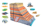 Geological formations,artwork