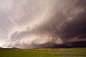 Severe thunderstorm over fields,USA