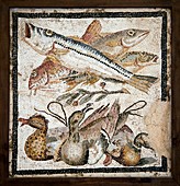 Red mullets and ducks,Roman mosaic