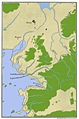 Prehistoric sea level map,Europe