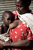 Child breastfeeding,Uganda
