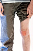Plaster on a boy's knee