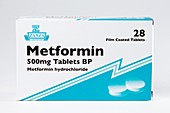 Metformin diabetes drug packaging