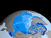 Winter Arctic sea ice thickness,2003