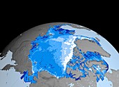 Winter Arctic sea ice thickness,2005