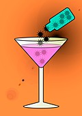 Spiked drink,conceptual image