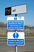 Recycling centre signs