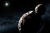 Binary asteroid 90 Antiope,artwork