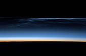 Polar mesospheric clouds,ISS image