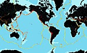 Global earthquakes map