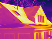 Thermogram,outside of house,cold day