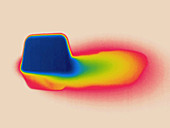 Thermogram,melting ice cube,temperature