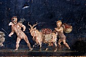 Roman fresco showing flower dealers