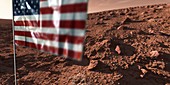 US flag on Mars,artwork