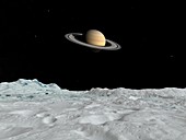 Saturn from Iapetus,artwork