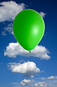 Green balloon and climate change