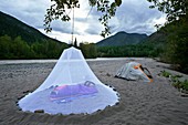 Sleeping under a mosquito net,Canada
