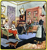 Family life,1930s artwork