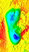 Hominid footprint,3D optical laser scan