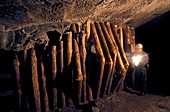 Wooden support beams,Wieliczka Salt Mine