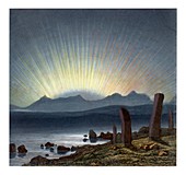 Aurora borealis,1854 artwork