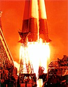 Launch of Vostok 1 spacecraft,1961