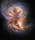 Starbirth in a distant galaxy,artwork