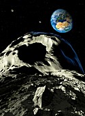 Asteroids approaching Earth,artwork