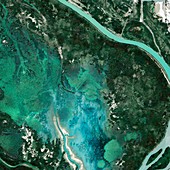 Indus River bend,satellite image