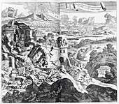 Earthquake and volcano,1696 artwork