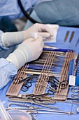 Surgical instruments in operating theatre