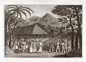 Captain Wallace and Tahitians,1767