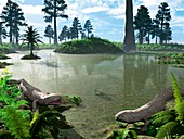 Prehistoric pond,artwork