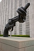 Gun sculpture at United Nations New York