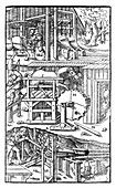16th Century mine ventilation,artwork