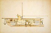19th Century military submarine,artwork