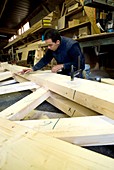 Timber frame house construction,France