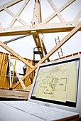 Timber frame house construction,France