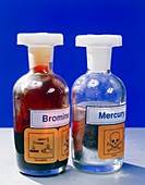 Bottle of bromine and mercury