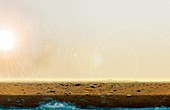 Water on Mars,conceptual image,